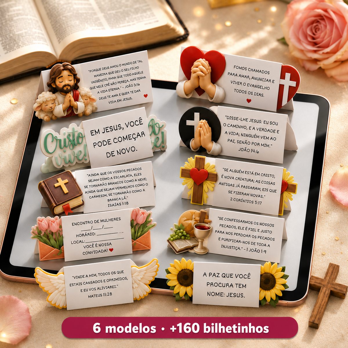 Bilhetinhos impressos e montados